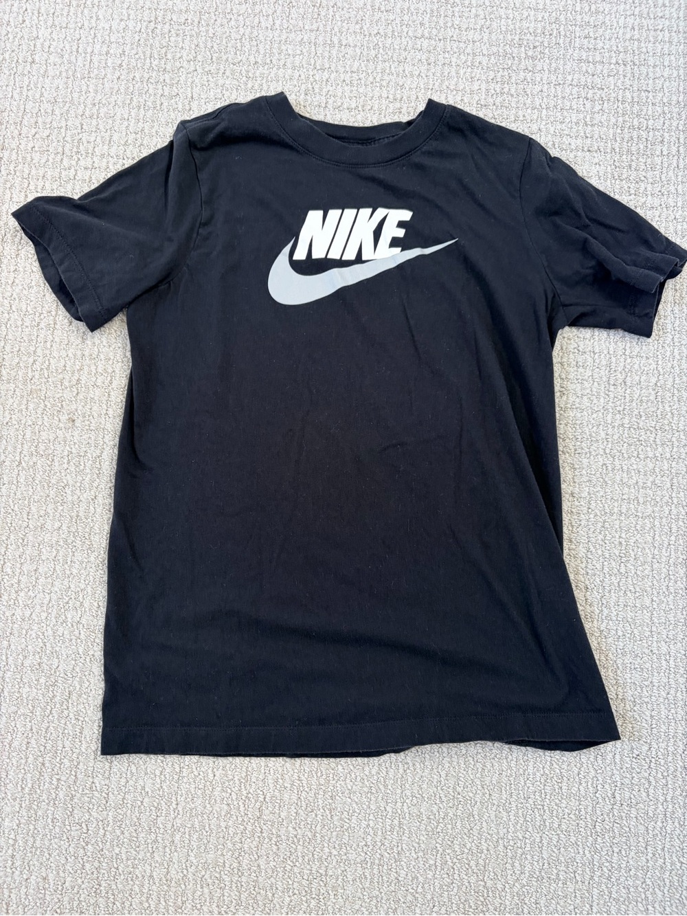 Nike Black T-Shirt with White Swoosh Logo